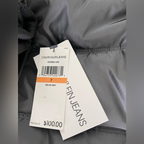 Calvin Klein Boys' Eclipse Bubble Jacket, Dark Grey - Picture 16 of 16